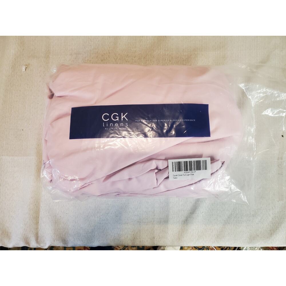 CGK Linens Full Duvet Cover Set Ultra Soft Microfiber Luxury Light Pink Wrinkle - Picture 3 of 3